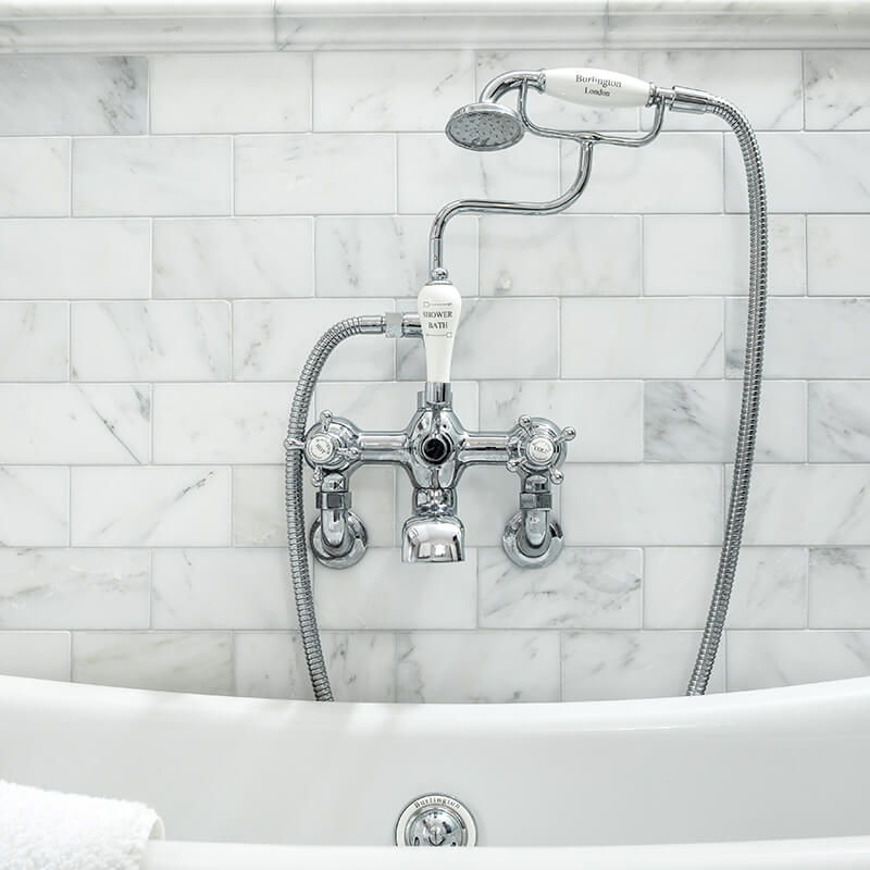 Burlington free standing bath with wall mounted taps